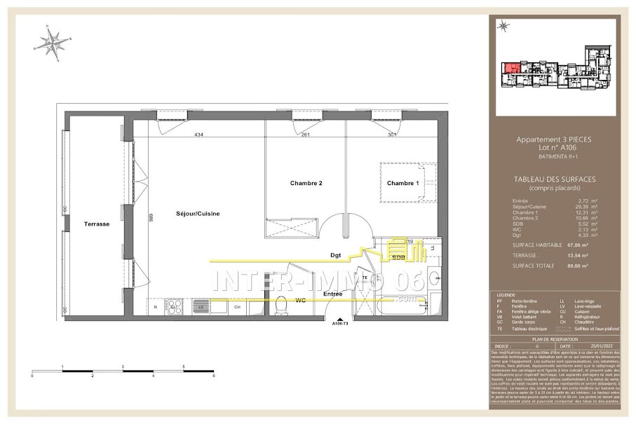 Vente appartement 3 pièces 67 m² à Roquefort-les-Pins (06330), 392 500 €