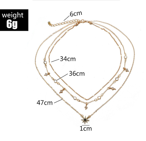Title 1, Multi-layer star pendant necklace handmade allo...