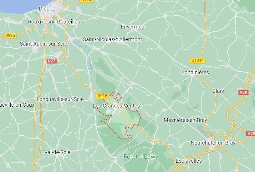  Vente Terrain à bâtir - 450m² à Les Grandes-Ventes (76950) 