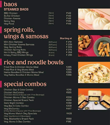 Prasuma Momo Kitchen menu 