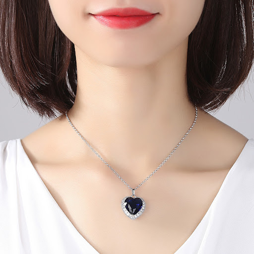 Title 4, Classic Titanic Ocean Heart Pendant Necklace