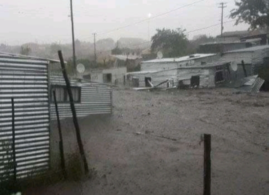 A flooded street during the heavy storm that hit Buffalo City on Saturday.