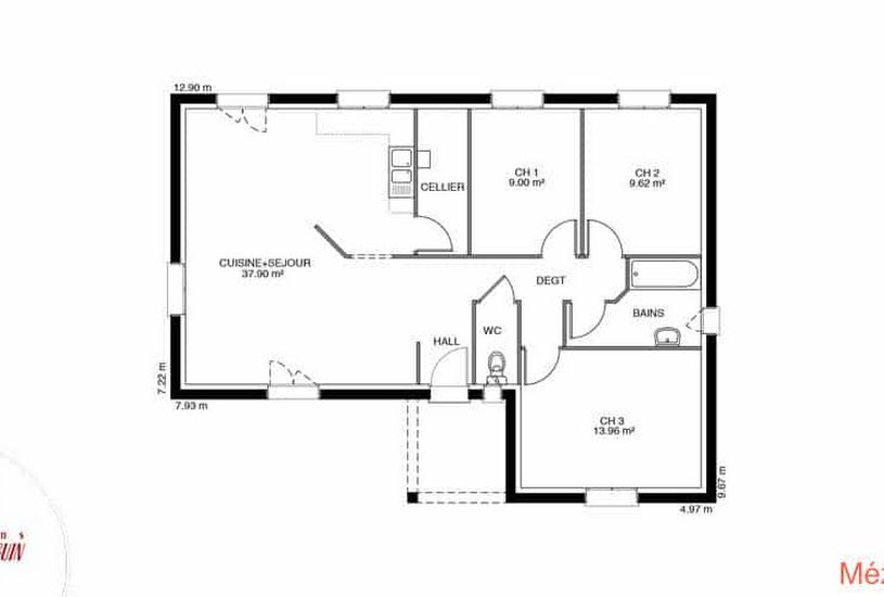  Vente Terrain + Maison - Terrain : 1 350m² - Maison : 110m² à Assainvillers (80500) 