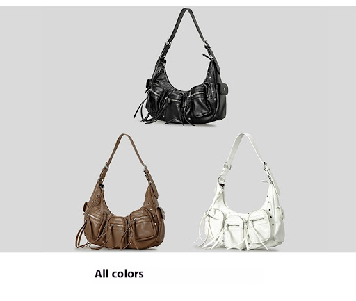 Title 2, Womens One Shoulder Punk Tassel Large Capacity...