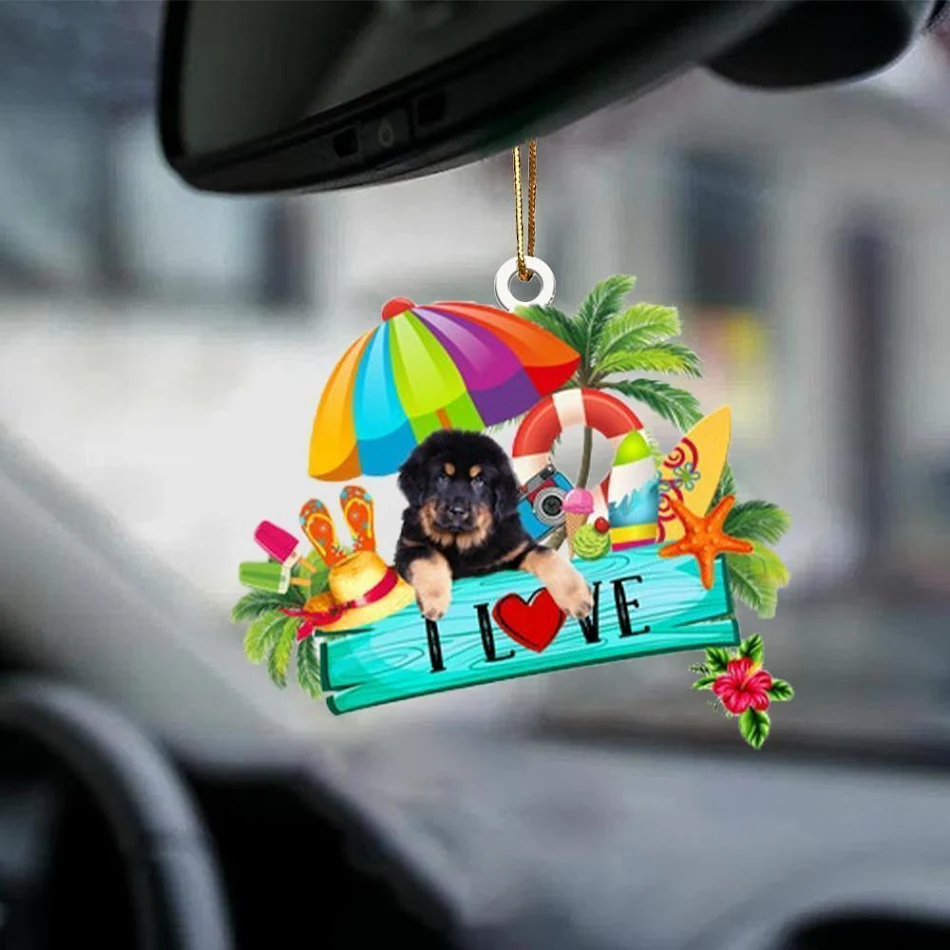 Auto Hanger Slapende Hond Engel Woondecoratie Acryl Vitrine Hangende Ornamenten voor Deuren, Schattigheid en Vreugde Onderweg