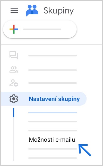 Možnosti e-mailu najdete vlevo dole.