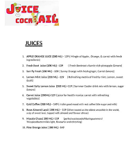 Juice Cocktail menu 1