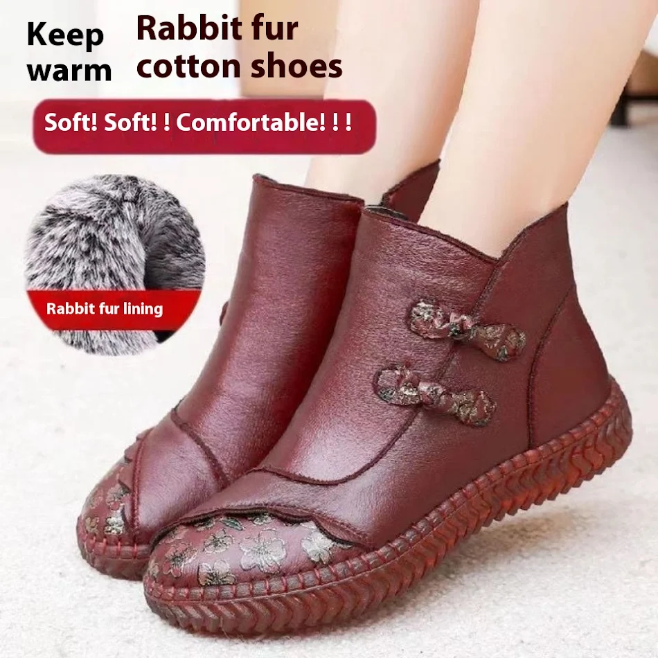 Warme winter fleecegevoerde schoenen voor oudere dames en moeders, perfect voor comfort en warmte tijdens de koude wintermaanden.