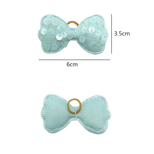 100pcs Small Dog Hair Bows Pet Dog Hair Accessories Bows Cat Bows with Rubber Bands for Small Dogs Yorkshire Hair Decora