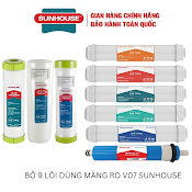 Bộ Lõi Lọc Nước Sunhouse Từ 01 - 09 Gồm: Lõi Lọc Nước 123, Lõi Lọc Nước Ro, 05 Lõi Lọc Chức Năng 56789, Hàng Chính Hãng