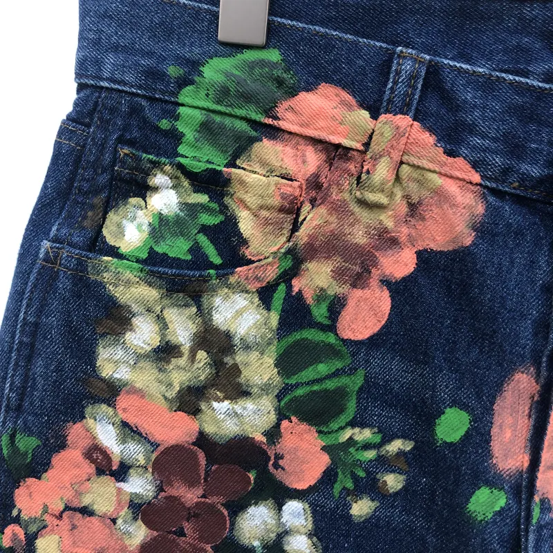 Tide Brand Hand-Painted Graffiti Floral Jeans — Unique, hand-painted style for a personalized, modern look. Stand out wi