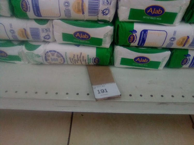 Unga at the shelves of a supermarket in Nairobi county.