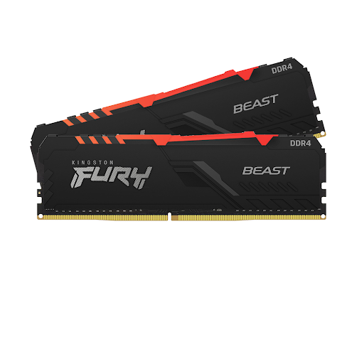 Ram Desktop Kingston Fury Beast RGB 16GB (2x8GB) DDR4 3600Mhz