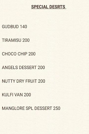 Mangalore Cafe menu 