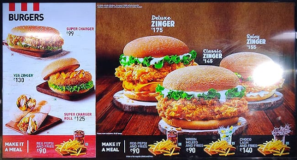 KFC menu 