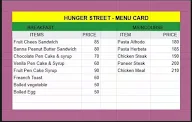 Hunger Street menu 1