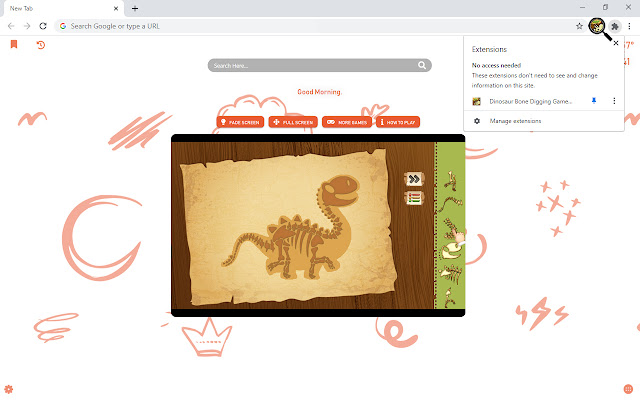 Dinosaur Bone Digging Game New Tab