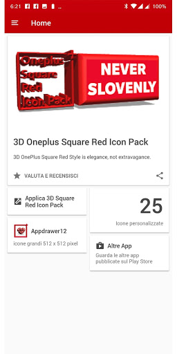 Screenshot 3D Square Red Icon Pack Oneplu