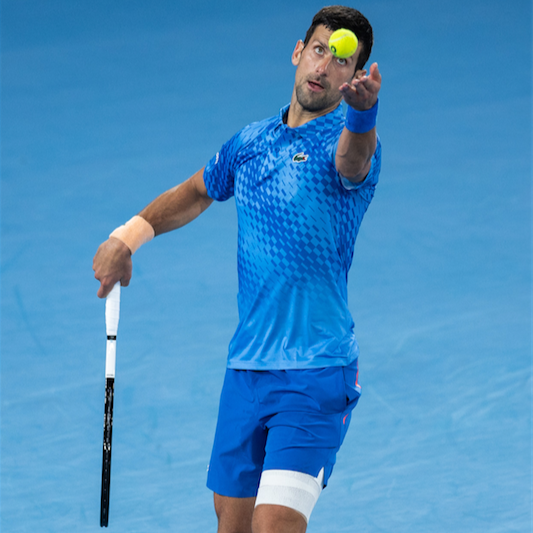 Novak Djokovic of Serbia in action at the Australia Open on January 17