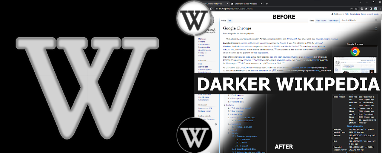 Dark/Night Mode For Wikipedia Preview image 2