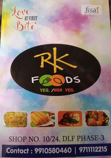 R.K. Foods menu 