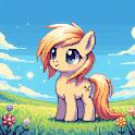 Icon Pony Pixel Art Coloring Book