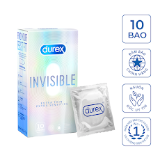 Bao cao su Durex Invisible Extra Thin 10 bao