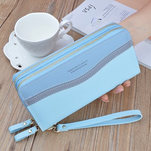 Title 6, Ladies Long Double Zipper Contrasting Color La...
