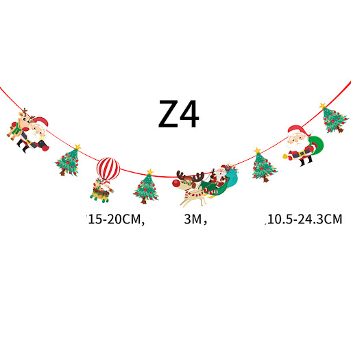 Title 5, Paper flags arranged to enhance Christmas scene...