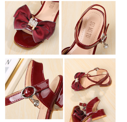 Title 2, Girls High-Heeled Sandals Summer New Bow Korea...