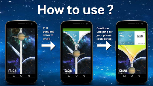 Zipper Lock Screen Cosmic
