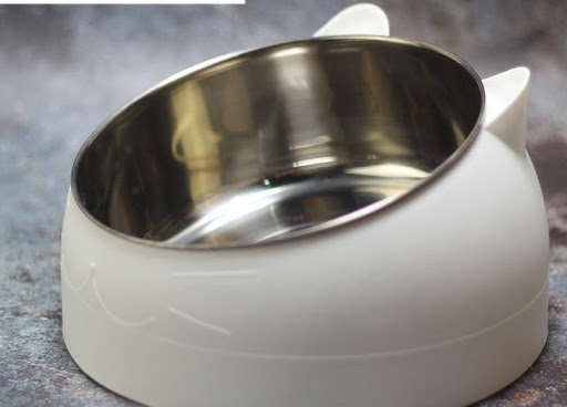 Title 3, Ceramic Double Dog Cat Bowl, Large Anti-Overtur...