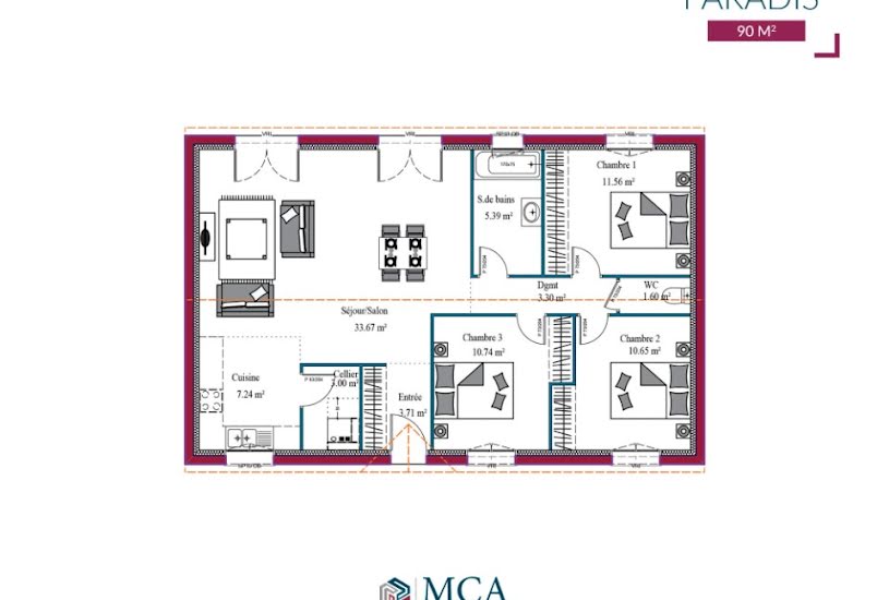  Vente Terrain + Maison - Terrain : 470m² - Maison : 100m² à Beychac-et-Caillau (33750) 