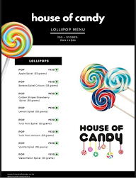 House of Candy menu 1