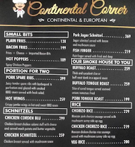 Continental Corner menu 1