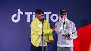 Tyler ICU and Tumelo_za receive the award for 'Song of the Year in Sub-Saharan Africa' at the 2023 TikTok Top Creator Awards at Vodacom World in Johannesburg on February 9 2024. 