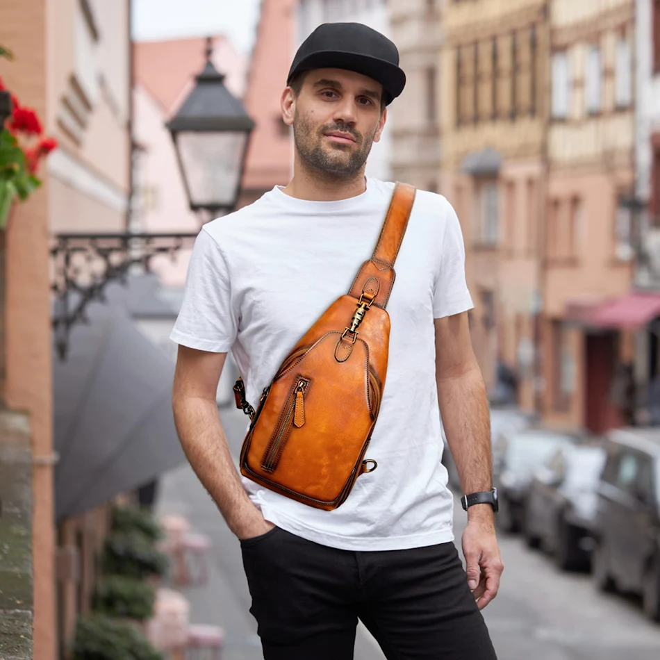 Bolso Multifuncional de Moda Retro en Cuero de Vaca, perfecto para ocio y estilo. Ideal para llevar todo lo esencial con elegancia y comodidad.