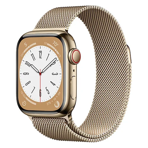 Apple Watch Series 8 GPS + Cellular, 41mm - Viền thép dây thép - Gold