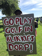 One of the Reclaim the City protesters who occupied Rondebosch Golf Club on March 21 2019.