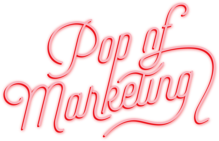 Pop of marketing red and pink logo