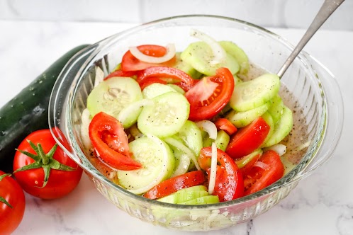 Marinated Cucumbers, Onions, and Tomatoes