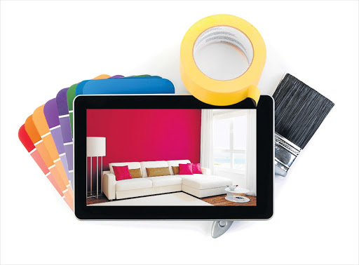 Paint apps allow you to try different colours in a virtual room.