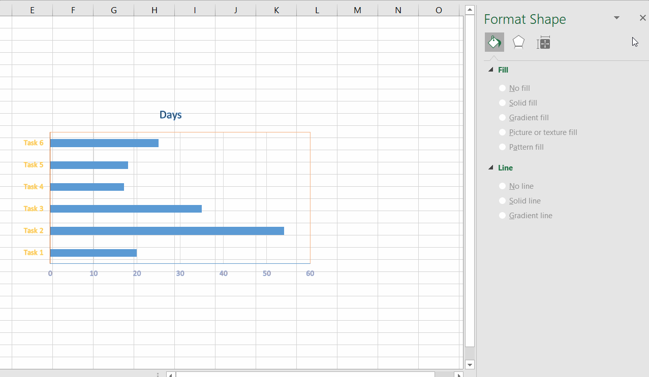 Similarly, you can edit the formatting using the Format Axis and Format Plot Area panes