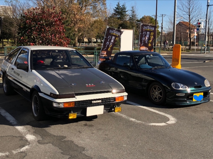 カプチーノのAE86トレノ・２台で移動・夫婦で旧車好き・夫婦の愛車コラボに関するカスタム事例の投稿画像1枚目