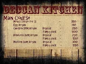 Deccan Kitchen menu 