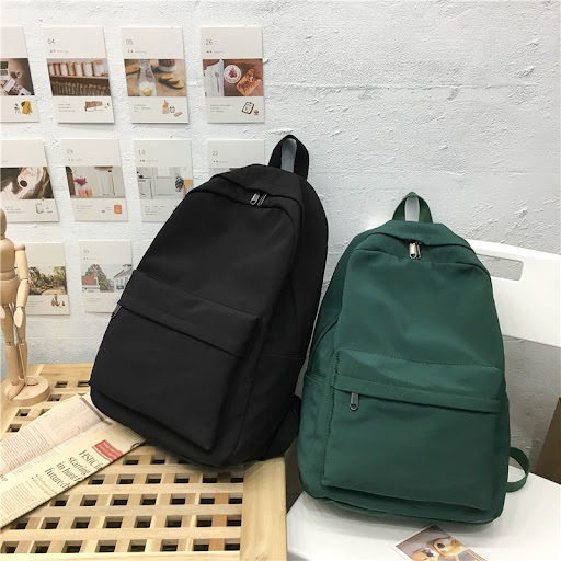 Title 3, Solid color nylon waterproof backpack for trave...