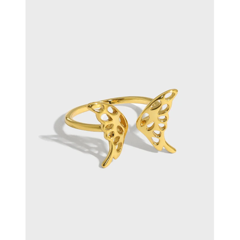All-match Butterfly Glossy Texture S925 Sterling Silver Ring, a versatile and elegant accessory to enhance your everyday