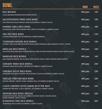 The Hunger Box menu 