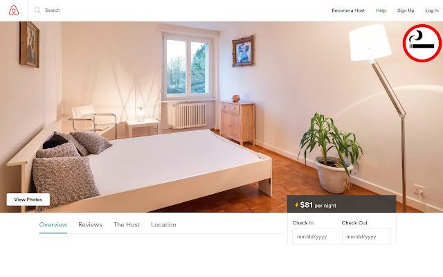 No smoking Airbnb chrome extension