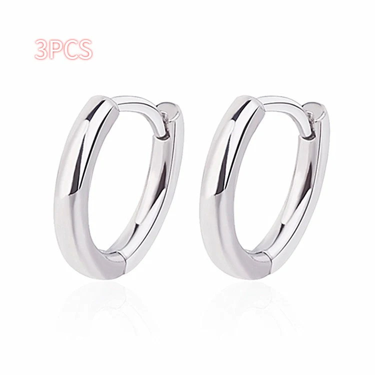 Orecchini piccoli ornamentali Fashion Glossy Round Tube. Design circolare e lucido, perfetti per un look quotidiano elegante e discreto.